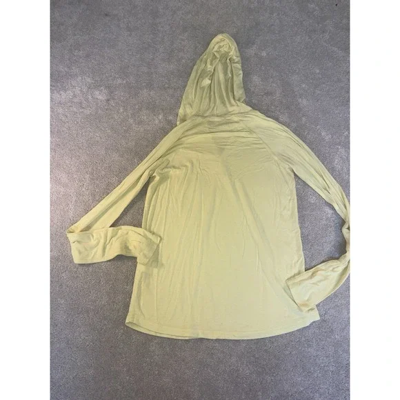 Women's Free Fly Thin Hooded Long Sleeve Shirt Thumb Holes Small Citron - Picture 7 of 8